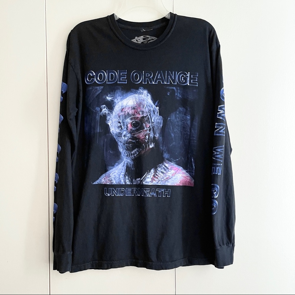 Code Orange Underneath long sleeve shirt